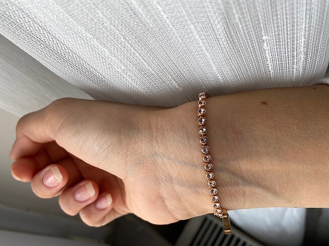  Beden Orijinal Swarovski Pembe Suyolu Bileklik