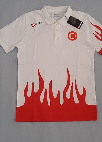 Lotto Türkiye milli takım olimpiyat alev desenli kamp tişörtü