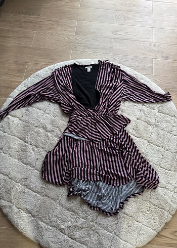 Zebra Desenli Mini Hemşirelik Sabahlığı