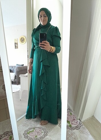 Yeşil abiye elbise