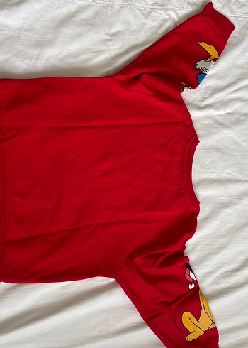 Kırmızı Baskılı Mickey Mouseli Yılbaşı Erkek Sweatshirt - Görsel 3