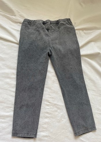 Kız/ Erkek Çocuk Gri Denim Baskılı Rahat Pantolon - Görsel 2