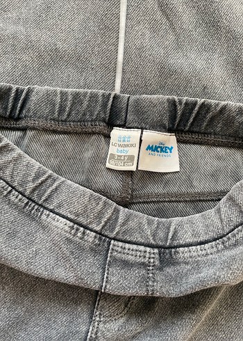 Kız/ Erkek Çocuk Gri Denim Baskılı Rahat Pantolon - Görsel 3