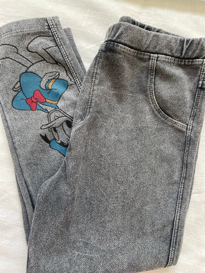 Kız/ Erkek Çocuk Gri Denim Baskılı Rahat Pantolon - Görsel 5