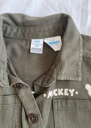 Erkek Çocuk Khaki Mickey Baskılı Gömlek - Görsel 4