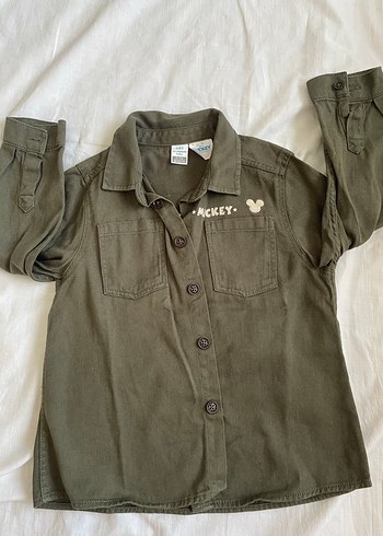 Erkek Çocuk Khaki Mickey Baskılı Gömlek - Görsel 2