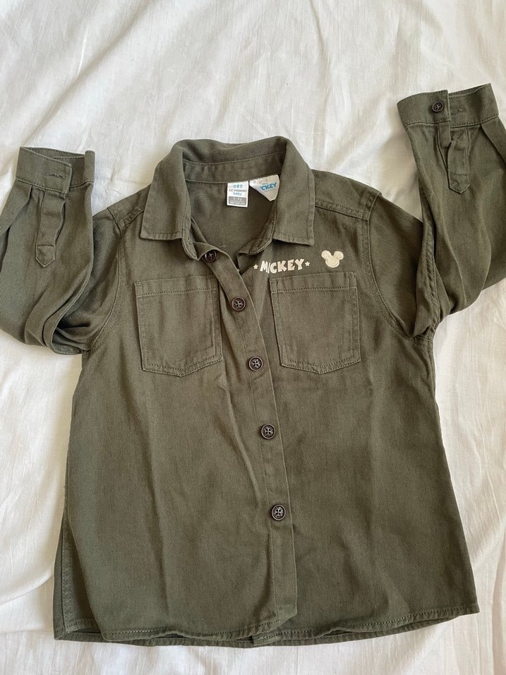 Erkek Çocuk Khaki Mickey Baskılı Gömlek - Görsel 2