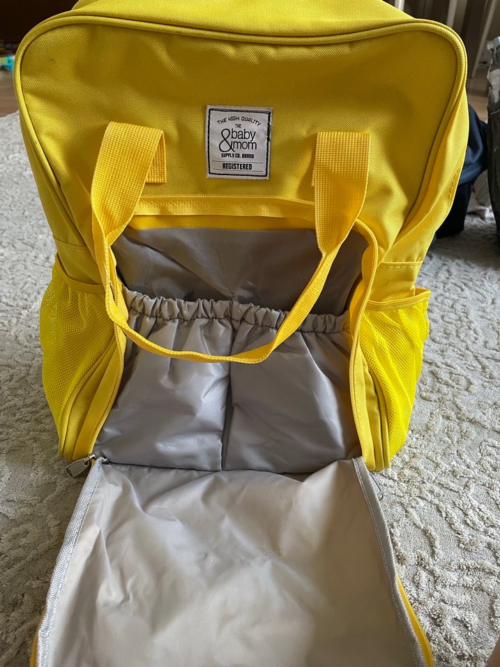 Baby& Mom Sarı Baskılı Bebek Çantası - Görsel 2