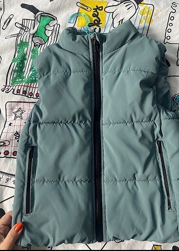 ZARA Erkek Çocuk mavi Fermuarlı Şişme Yelek - Görsel 6