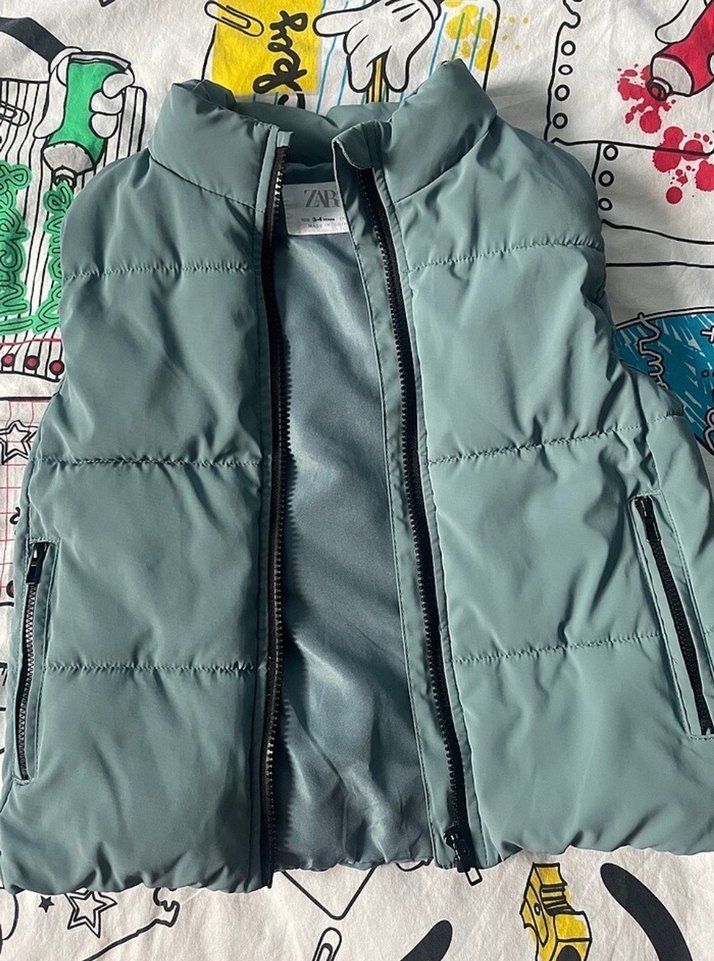 ZARA Erkek Çocuk mavi Fermuarlı Şişme Yelek - Görsel 3