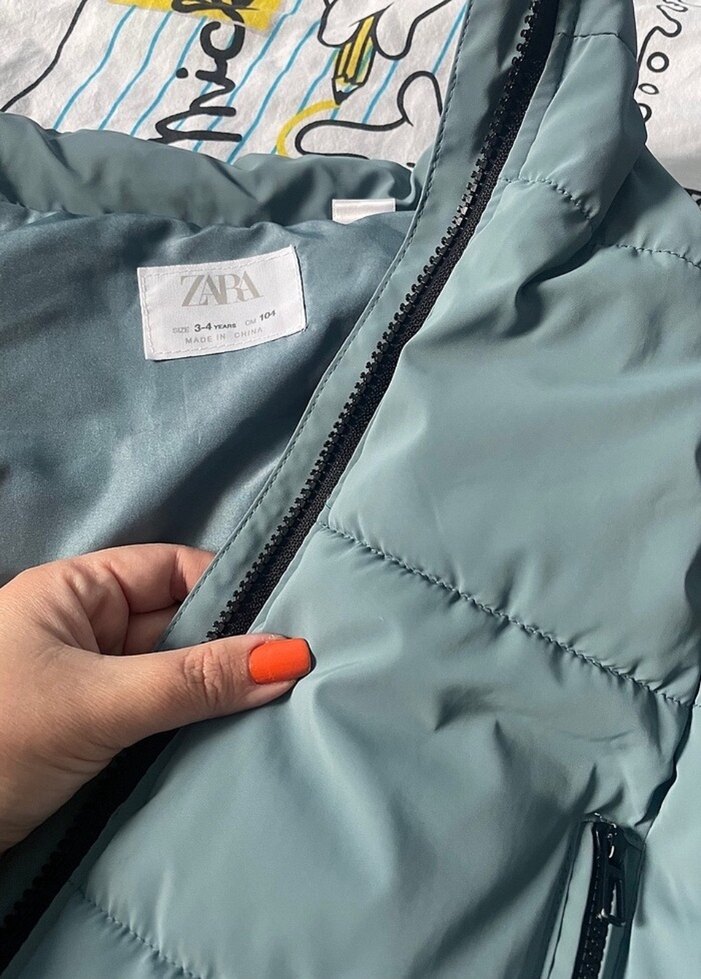 ZARA Erkek Çocuk mavi Fermuarlı Şişme Yelek - Görsel 4