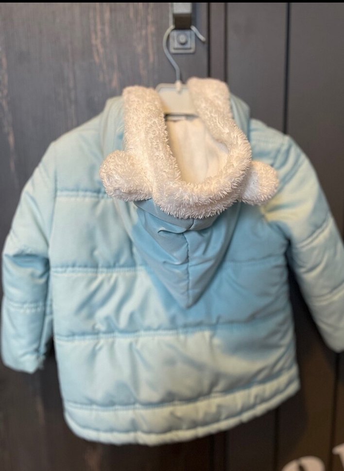 Kapüşonlu Mavi erkek Çocuk Mont - Görsel 2