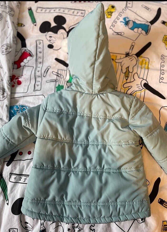 Kapüşonlu Mavi erkek Çocuk Mont - Görsel 4