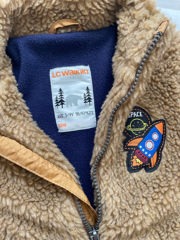 Kahverengi Erkek Çocuk Kürklü Ceket - Görsel 4