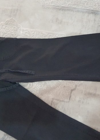 Diğer Siyah Kadın keten Pantolon, Kemerli, Normal Boy