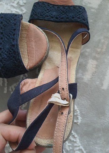 38 Beden Kadın Lacivert Dolgu Topuklu Sandalet