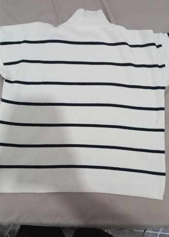 Diğer Çizgili Beyaz Kadın Triko Kazak