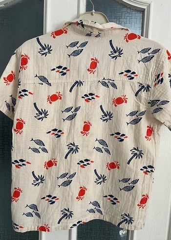 Erkek Keten Kısa Kollu Desenli Gömlek - Görsel 3