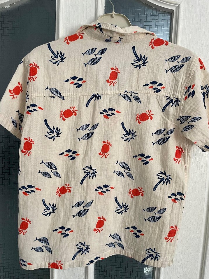 Erkek Keten Kısa Kollu Desenli Gömlek - Görsel 3