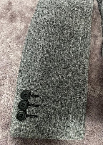 Gri Düğmeli Erkek Ceket - Görsel 4