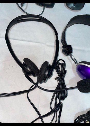 Mor Renkli Kablolu Kulaklık ve Mouse Seti - Görsel 3