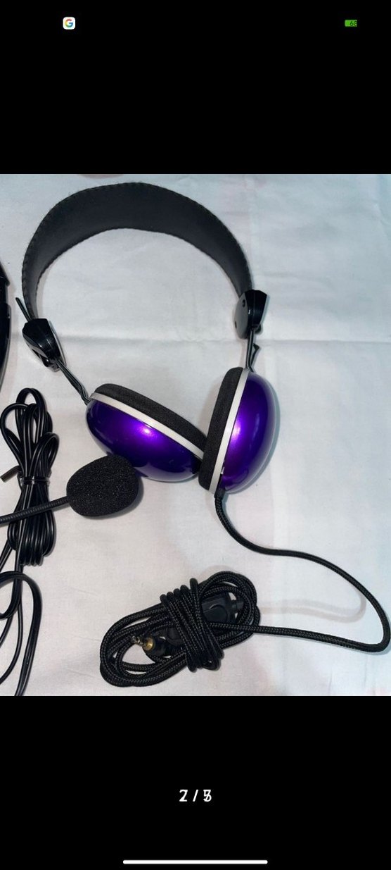 Mor Renkli Kablolu Kulaklık ve Mouse Seti - Görsel 5