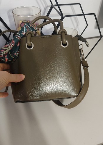 Kahverengi Deri Desenli Kadın Çanta - Görsel 4