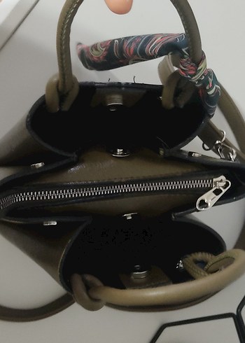 Kahverengi Deri Desenli Kadın Çanta - Görsel 3