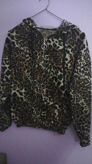 Leopar Desenli kapişonlu 