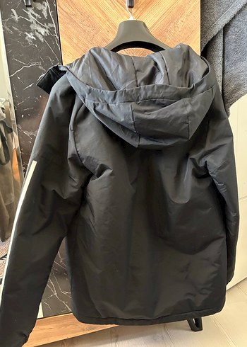 Adidas Erkek Siyah Kapüşonlu Spor Mont