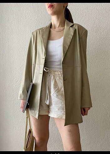 Kadın deri blazer