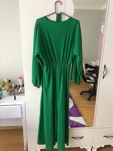 yeşil uzun elbise