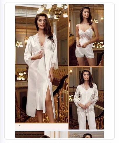 Saten 6 lı set pijama takımı