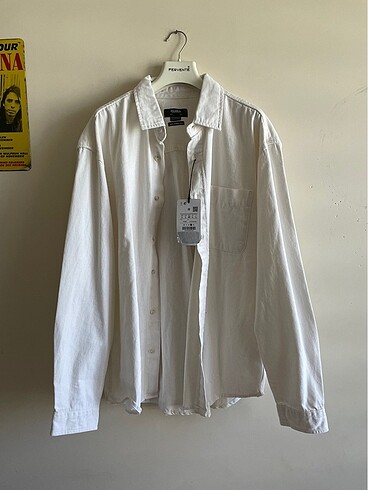 Pull Bear Erkek Gömlek Beyaz Unisex