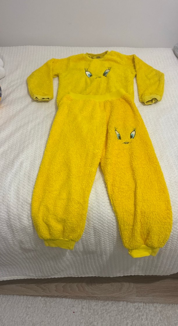 Sarı Kız Çocuk Polar Eşofman Takımı - Görsel 2