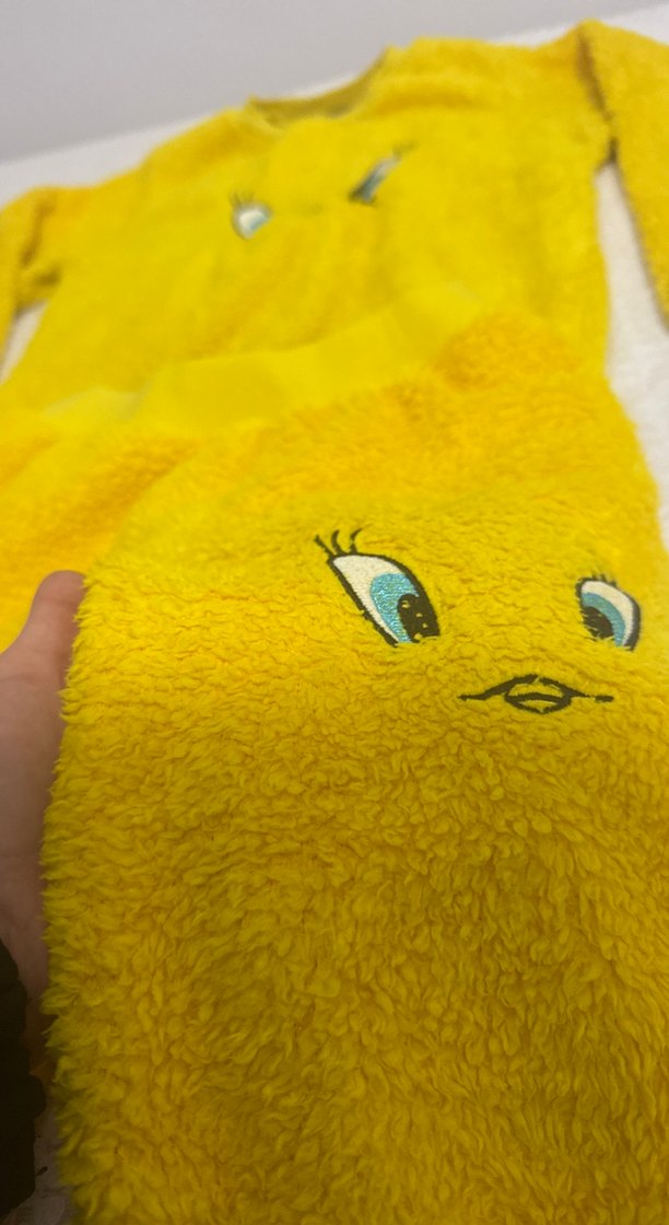 Sarı Kız Çocuk Polar Eşofman Takımı - Görsel 4