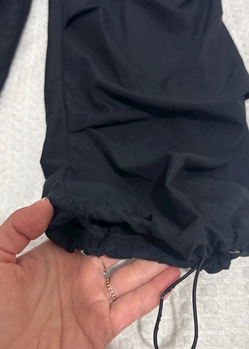 10-11 yaş Siyah, Belden Kemerli, Bol Kesim çocuk Pantolon - Görsel 5