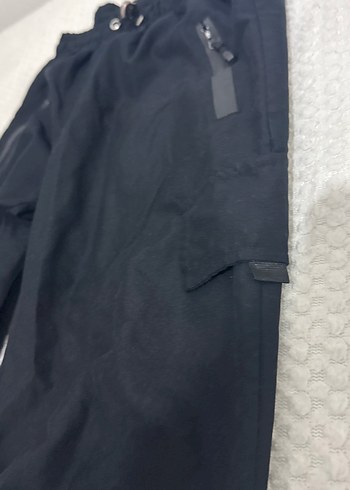 10-11 yaş Siyah, Belden Kemerli, Bol Kesim çocuk Pantolon - Görsel 4