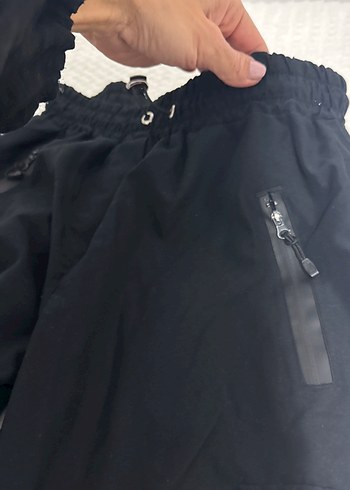 10-11 yaş Siyah, Belden Kemerli, Bol Kesim çocuk Pantolon - Görsel 2