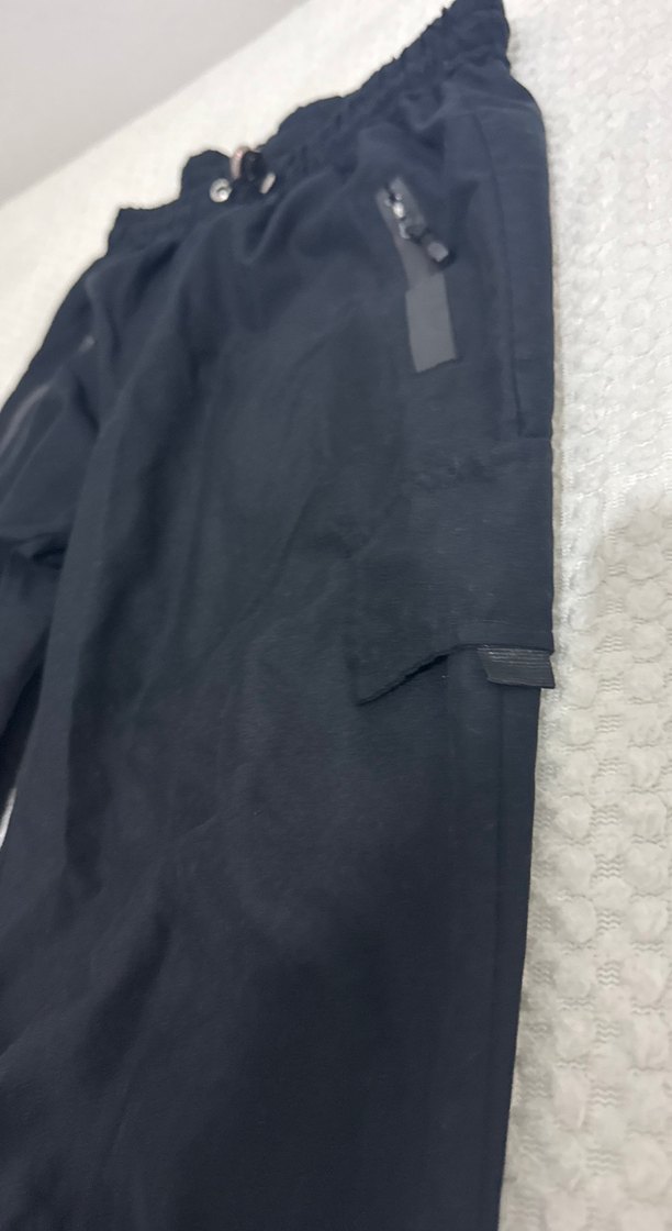 10-11 yaş Siyah, Belden Kemerli, Bol Kesim çocuk Pantolon - Görsel 4