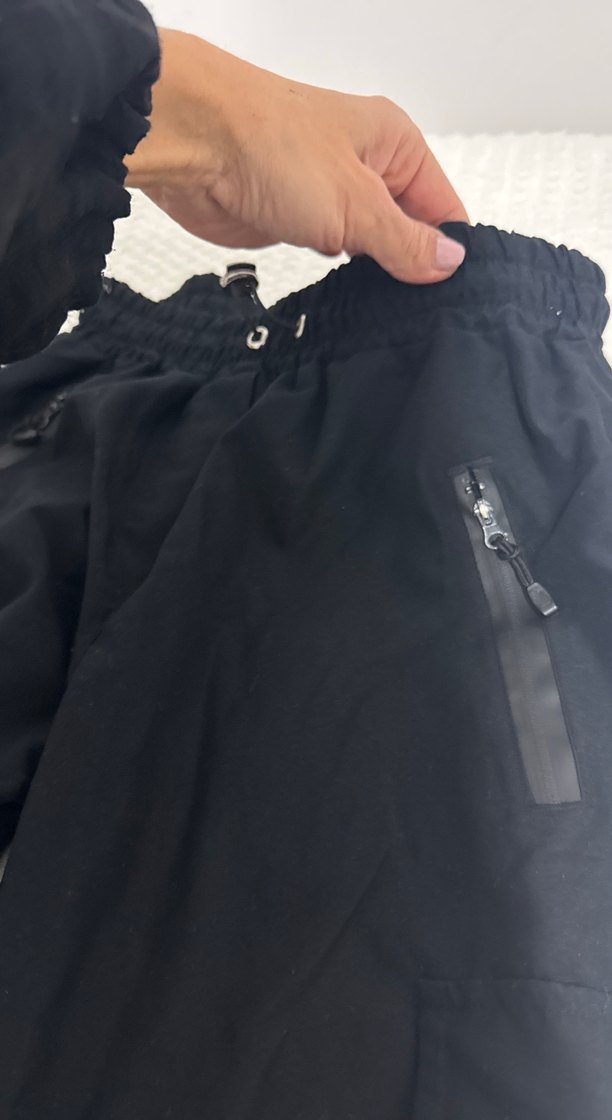 10-11 yaş Siyah, Belden Kemerli, Bol Kesim çocuk Pantolon - Görsel 2