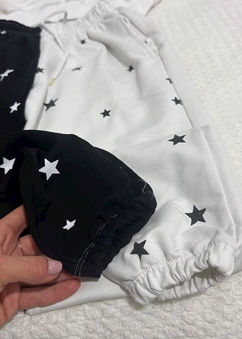 Beyaz Siyah Baskılı Kız Eşofman Takımı - Görsel 4