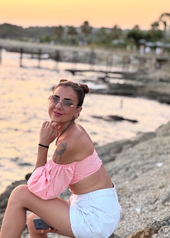 Pembe Straplez Mini Crop Top - Görsel 4