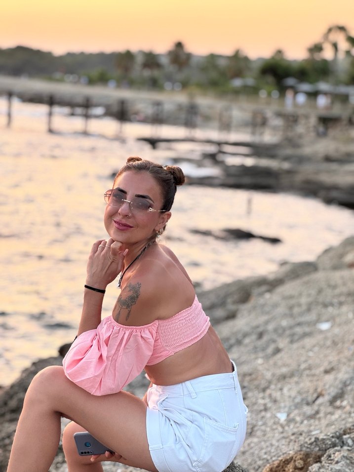 Pembe Straplez Mini Crop Top - Görsel 4