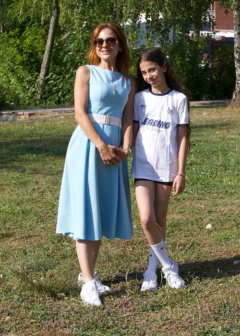 Mavi Midi Straplez Pamuk Elbise - Görsel 3