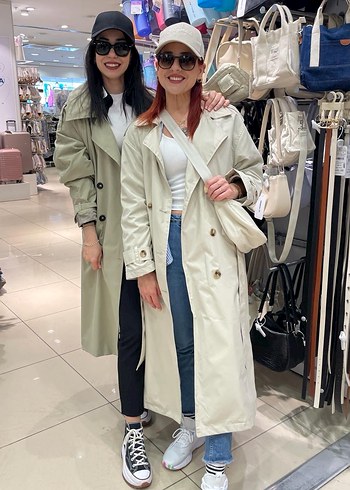 Beyaz Midi Denim Trençkot - Görsel 3