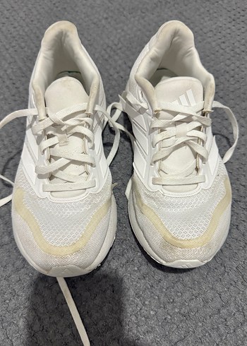 Beyaz Adidas Bağcıklı  kadın kız çocuk  çocuk Spor Ayakkabı - Görsel 2