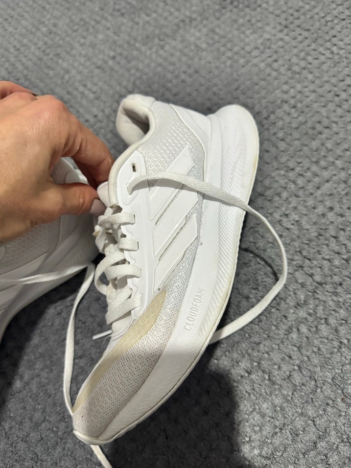 Beyaz Adidas Bağcıklı  kadın kız çocuk  çocuk Spor Ayakkabı - Görsel 3