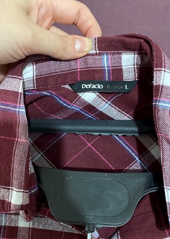 Bordo Pamuklu Uzun Kollu Kadın Gömlek - Görsel 2