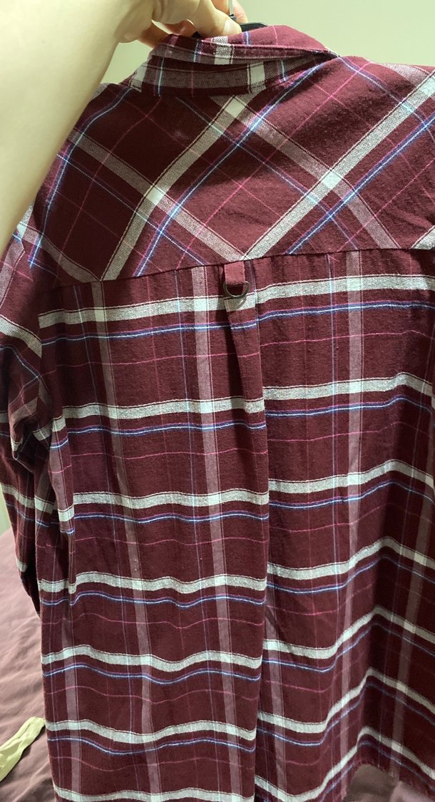 Bordo Pamuklu Uzun Kollu Kadın Gömlek - Görsel 4
